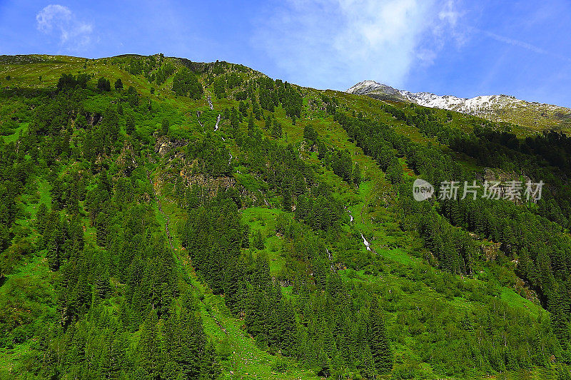 奥地利泰洛高山景观，因斯布鲁克，Hohe Tauern, Kaunertal山路